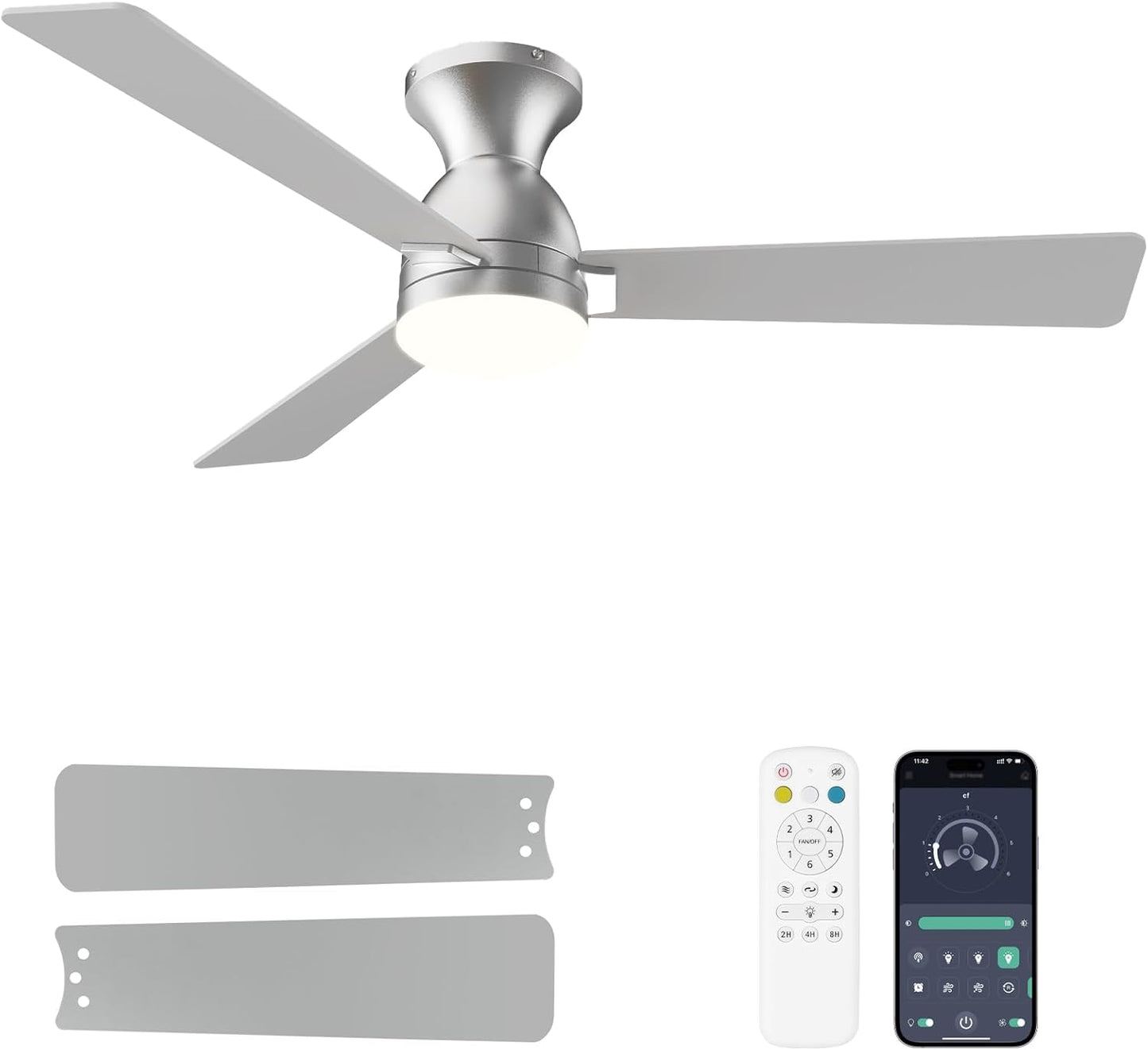 48 inch Low Profile Ceiling Fan with Light and Remote Control