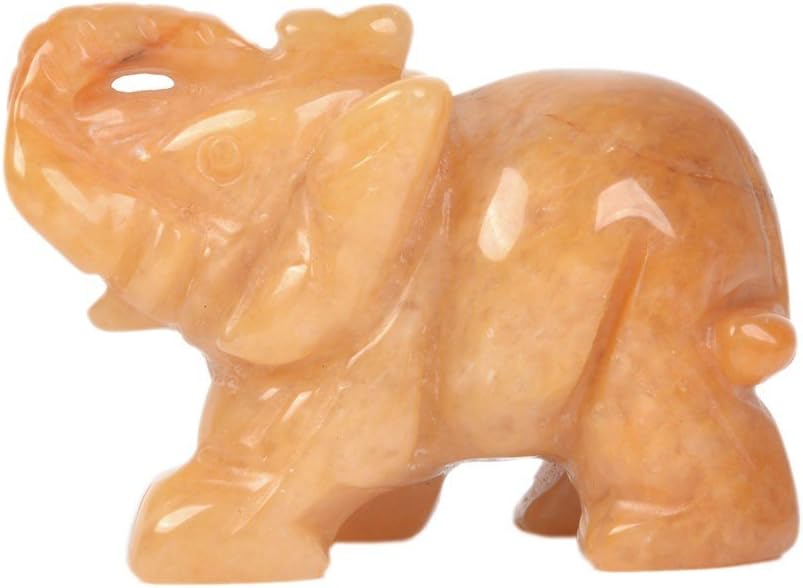 Yellow Jade Elephant Spirit Stone 2 inch