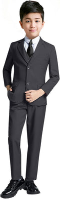 YuanLu Boys Slim Fit Tuxedo Suit Set - 5 Piece Formal Outfit