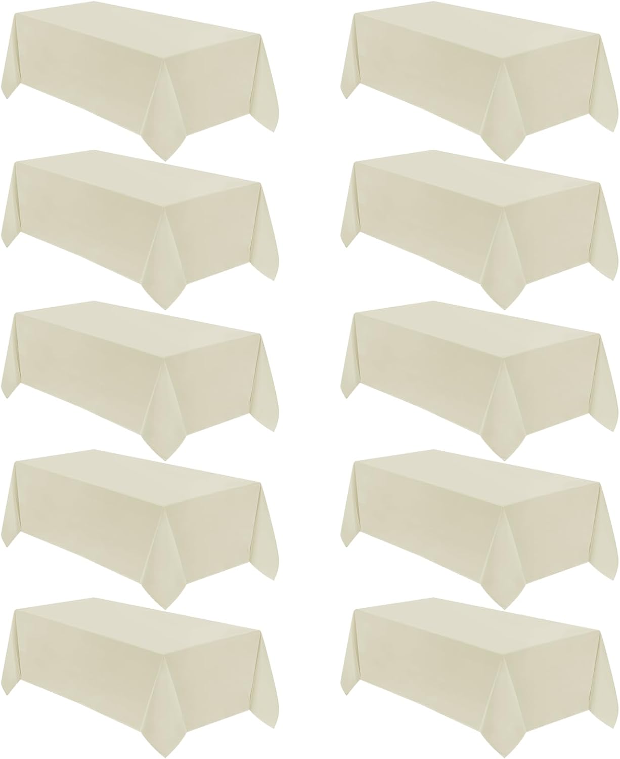 VidaFete 10 Pack 90x132 Inch Ivory Tablecloth for Events