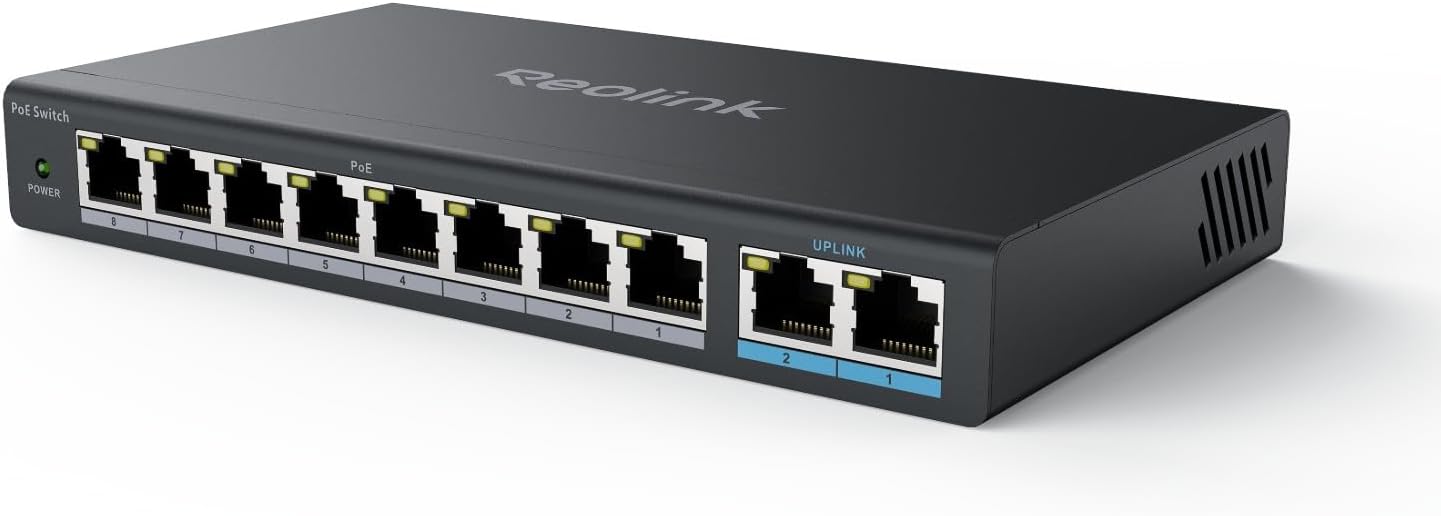 REOLINK PoE Switch with 8 PoE Ports for IP Cameras and NVR