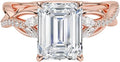 Emerald Cut 3 CT Moissanite Engagement Ring for Women - Custom Options