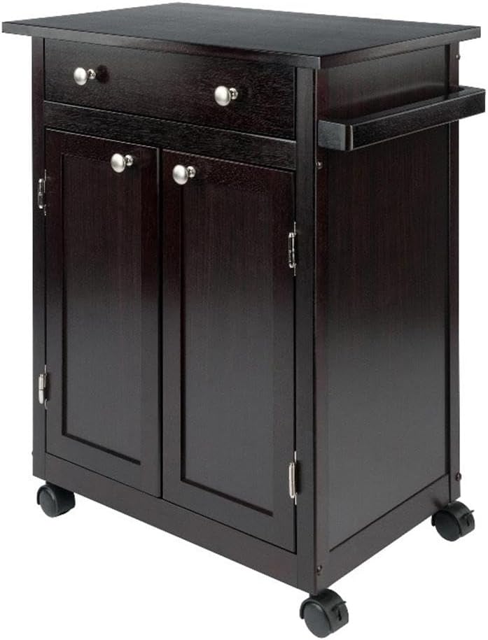 Stylish Espresso Kitchen Cart by Winsome
