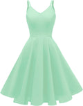 GOOBGS Women's 1950s Retro Spaghetti Strap Cocktail Swing Dress Club