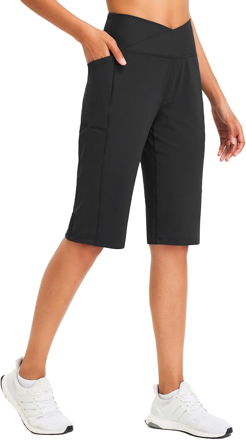 Baleaf Womens Bermuda Long Shorts for Summer Activities