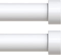 2 Pack White Curtain Rods 30in-60in Adjustable - Heavy Duty 1in