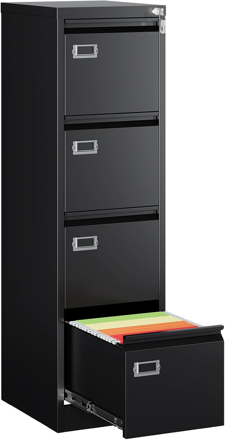 MIIKO 4 Drawer Filing Cabinets with Lock for Home Office Use