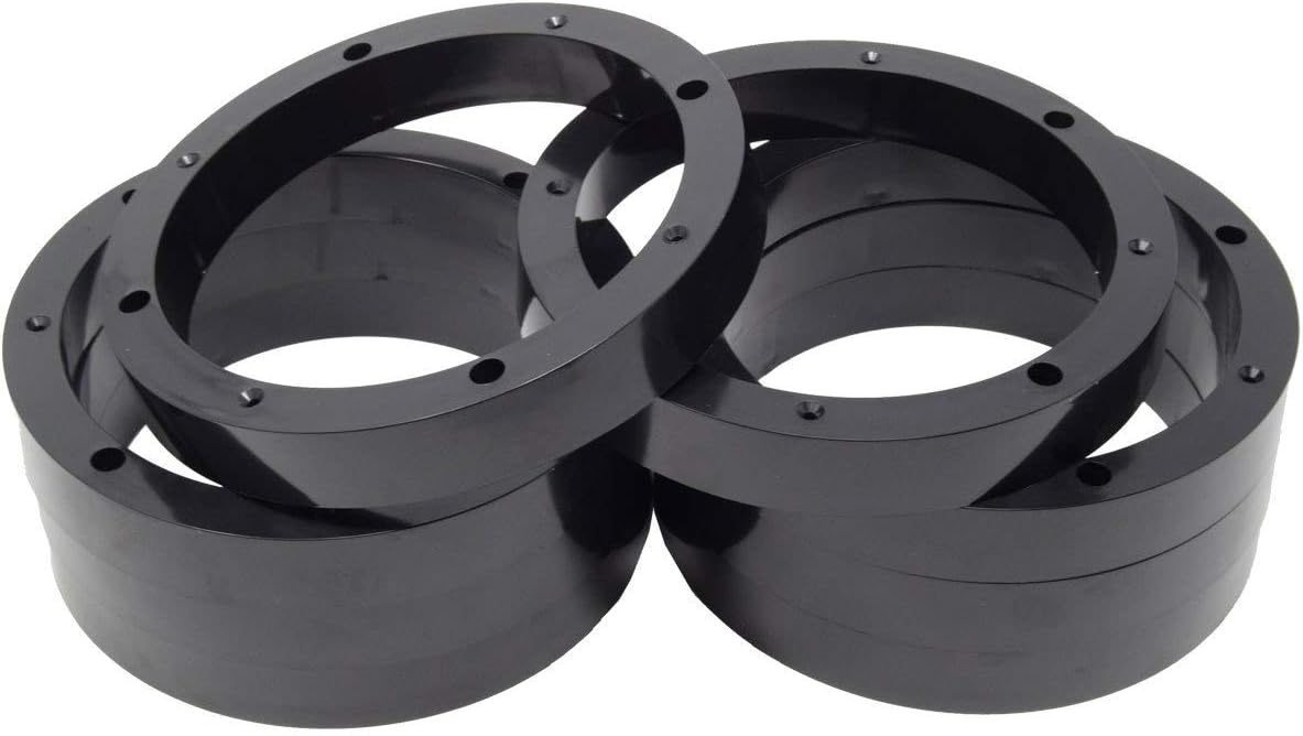 4 Pairs 6.5 Inch Plastic Speaker Spacer Rings for Custom Install