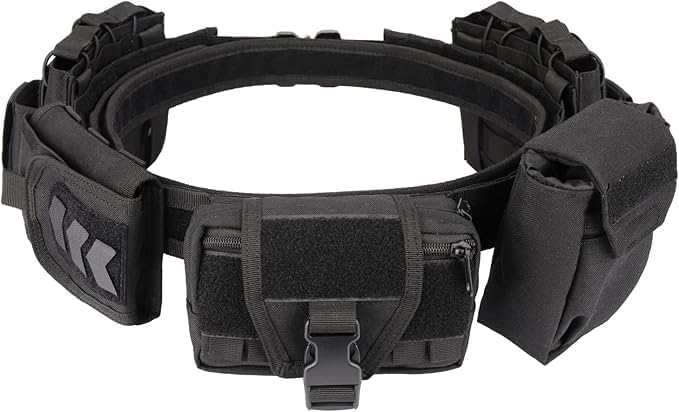 Tactical Battle Belt with Quick Release & Pouches for Men