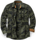 CQR Men's Long Sleeve Heavyweight Fleece Plaid Button Up Shirt - Warm