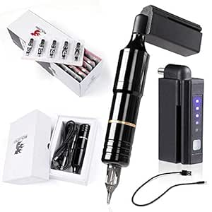 Solong Tattoo Pen Kit with Wireless Power Supply and Needles