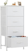 Sweetcrispy Nightstand with 4 Fabric Drawers for Bedroom Use