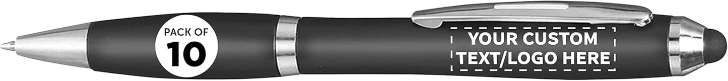 Custom Plastic Stylus Pens Set of 10 for Office and Events