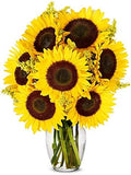 Stunning Sunflowers with Glass Vase for Any Celebration