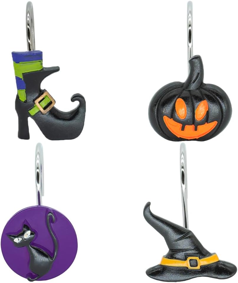 Rustproof Halloween Shower Hooks Set - 12 Pcs