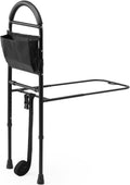 Medline Bed Assist Bar with Storage Pocket - Height Adjustable Aid