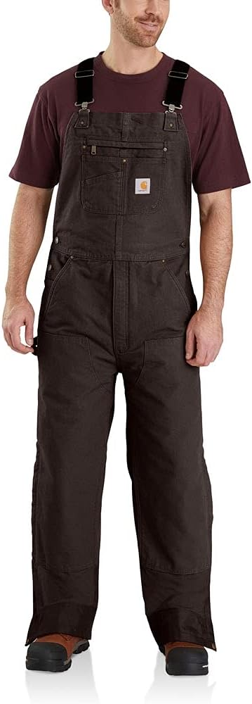 Carhartt Men's Washed Duck Bib Overalls - Quilt Lined Comfort