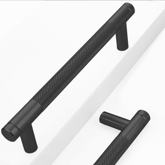 24 Pack 5 Inch Black Knurled Handles for Cabinet Pulls