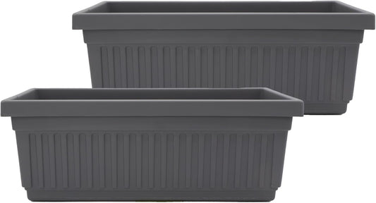Venetian Window Planter Box for Herbs & Flowers - 18in Gray