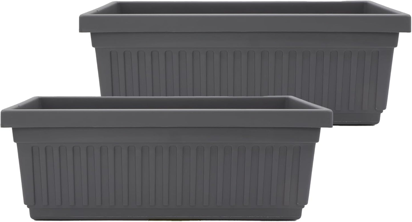 Venetian Window Planter Box for Herbs & Flowers - 24 in Gray