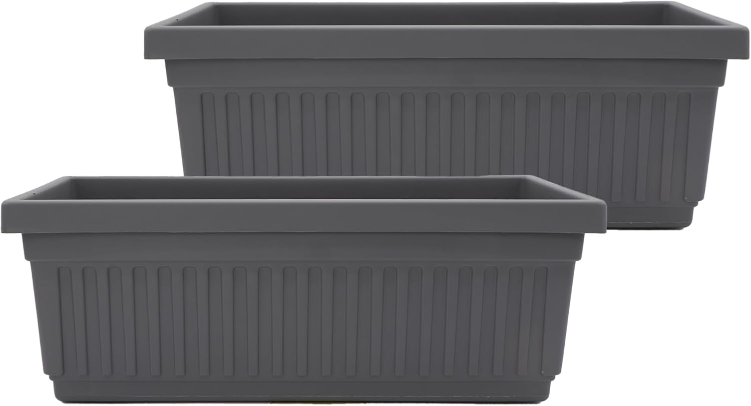 Venetian Window Planter Box for Herbs & Flowers - 24 in Gray