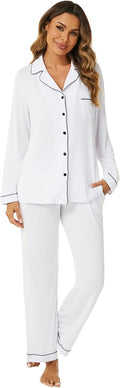 Aamikast Women's Pajama Sets Long Sleeve Button Down (Style 1T44)