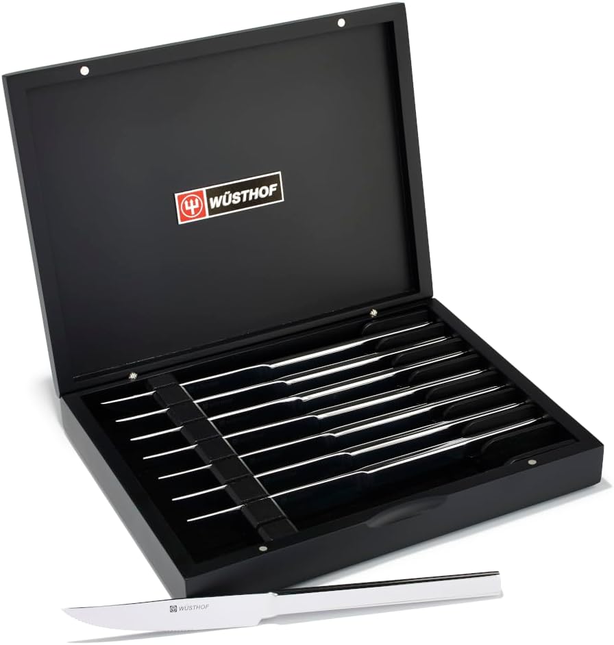 WUSTHOF Stainless Steel 8-Piece Steak Knife Set with Chest
