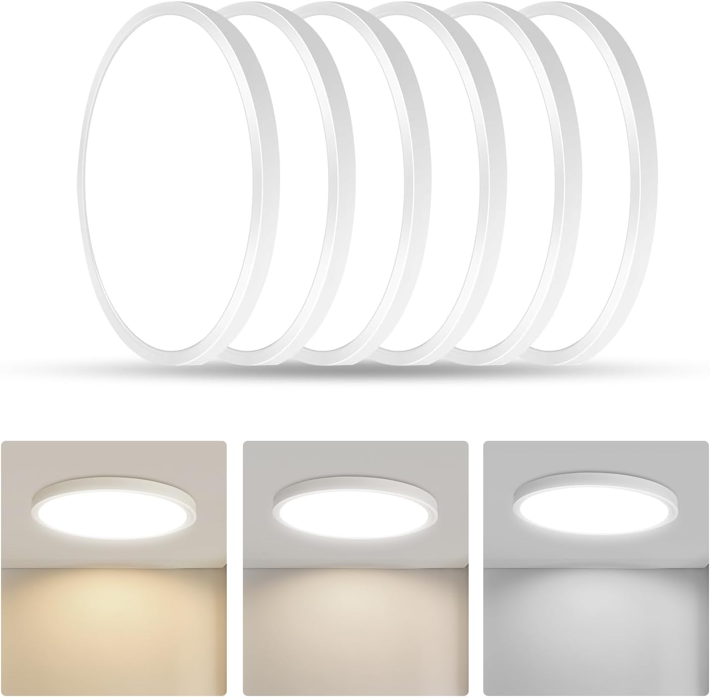 9 Inch LED Flush Mount Ceiling Light - Modern Flat Panel Design