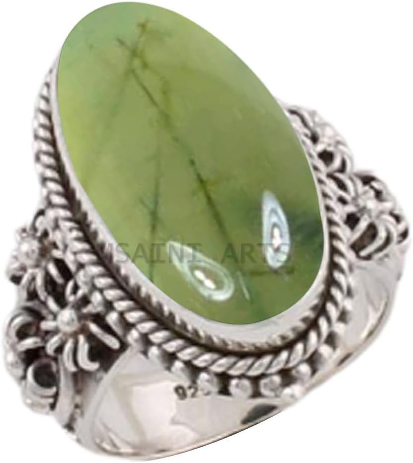 Solid 925 Sterling Silver Ring with Natural Blue Copper Turquoise