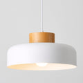 Modern Pendant Light 12.6 in Natural Wood Cap - Simple Pendant