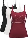 Womens Tank Tops Adjustable Strap Camisole with Built in Padded Bra 95