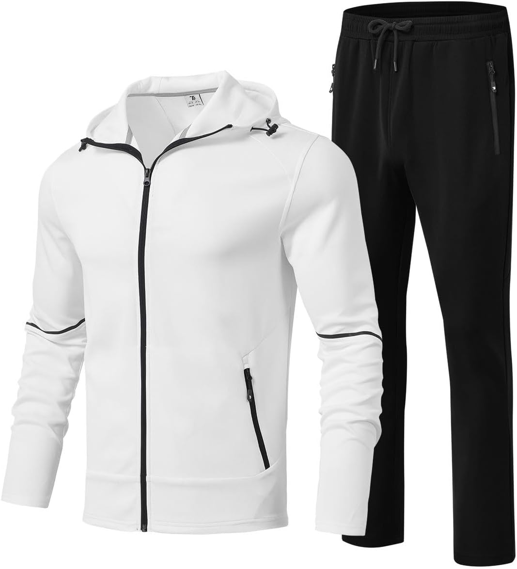 Gopune Men's Tracksuit 2 Pieces Set for Athletic Comfort