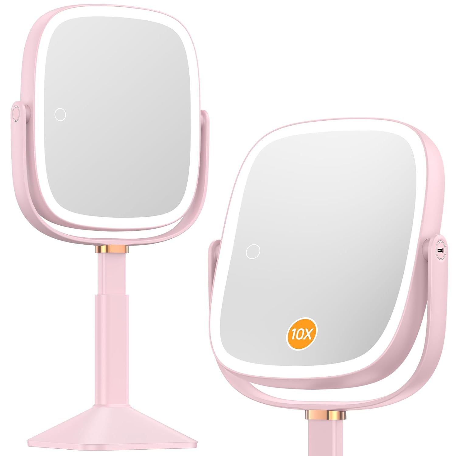 Gospire Rectangle Lighted Makeup Mirror with Adjustable Height