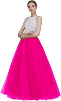 A Line Long Tulle Skirt for Bridesmaids and Events - Flowy High