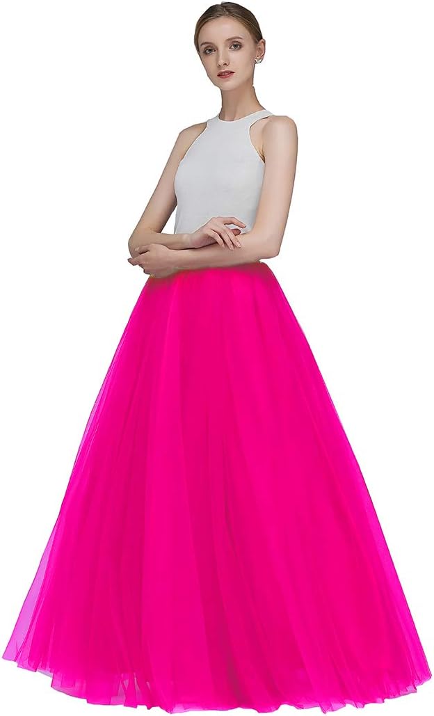 A Line Long Full Bridesmaid Tulle Skirt for Wedding Events