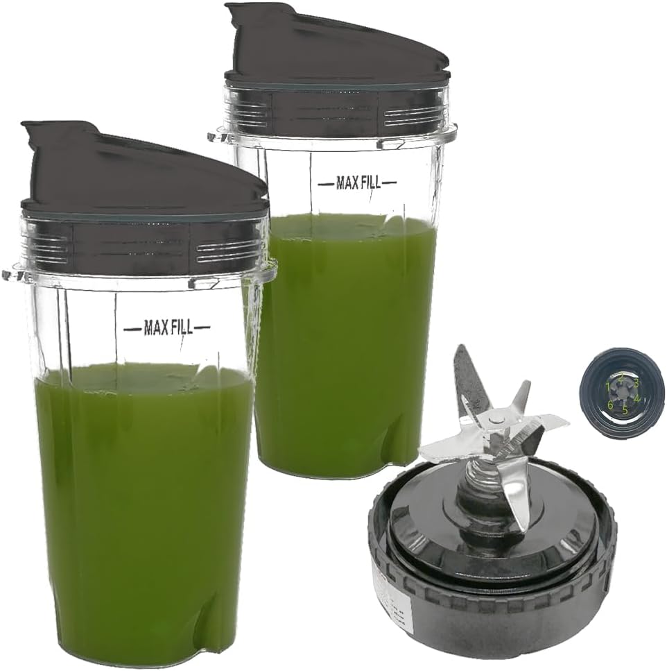 Ninja Blender Cups Set - Snip Seal Lid, Sharp Blade, 304KKU
