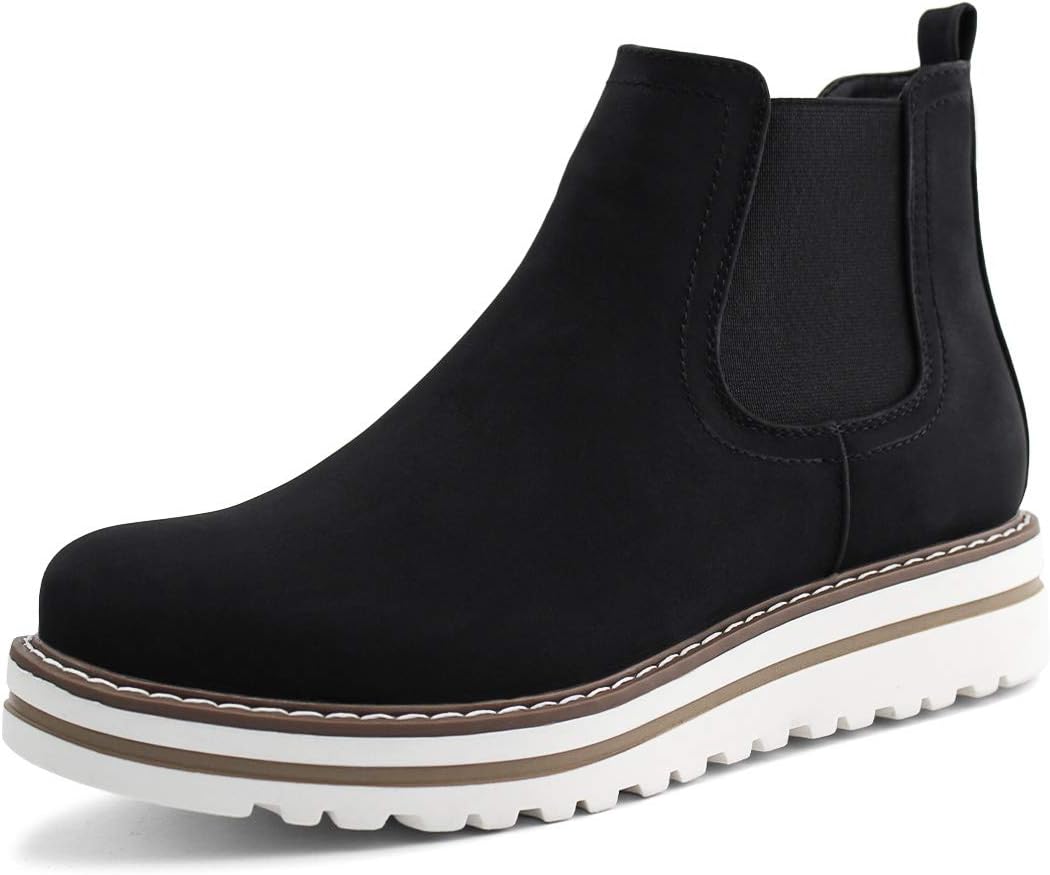 JABASIC Womens Chelsea Elastic Ankle Boots for Stylish Comfort