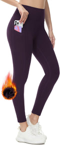 Fleece Lined Leggings High Waisted with Pockets - Warm (Style JBN8)