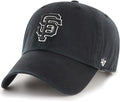 San Francisco Giants Black White Outline Clean Up Baseball Cap