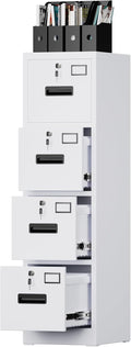SUXXAN 4 Drawer File Cabinet - Secure Vertical File Storage