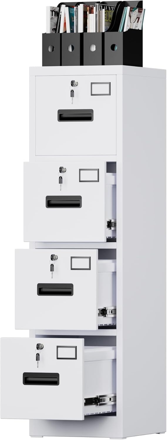 SUXXAN 4 Drawer File Cabinet for Secure Office Storage Needs