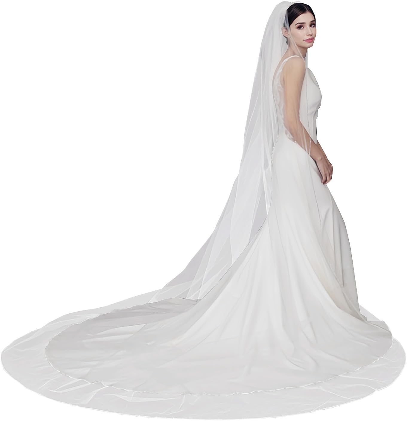 Elegant Wedding Veil with Pearls and Crystals for Brides