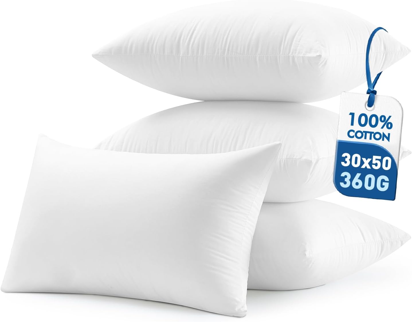 MIULEE 12x20 Pillow Inserts Set of 4 for Couch and Bed Comfort