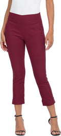Pull On Capri Pants for Women with Pockets - Comfortable Stretch Crop
