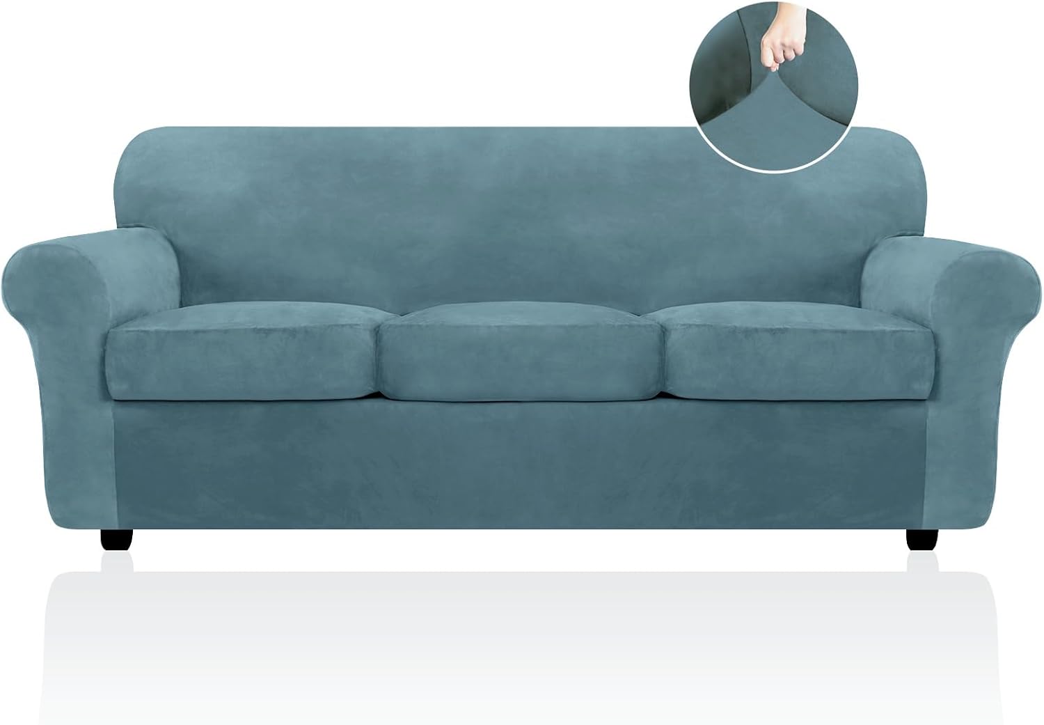 FestiCorp Velvet Sofa Covers for 3 Seat Couch Slipcovers