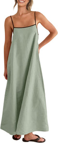 Shy Velvet Women's Breezy Linen Maxi Dress for Summer Adventures