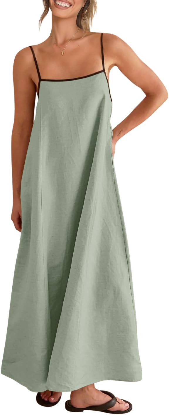 Shy Velvet Women's Linen Maxi Dress for Summer and Fall Fun