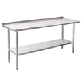 Stainless Steel Prep Table 24x72 in with Backsplash - Commercial Work