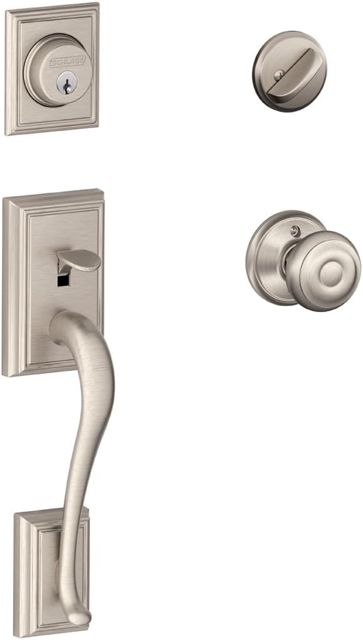 SCHLAGE Addison Single Cylinder Handleset with Georgian Knob