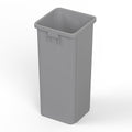 23 Gallon Gray Square Commercial Trash Garbage Can - Durable